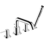 Hansgrohe Tecturis S Deck Mounted Roman Tub Filler with Built-In Diverter and Hand Shower - Less Rough In Chrome
