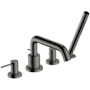 Hansgrohe Tecturis S Deck Mounted Roman Tub Filler with Built-In Diverter - Includes Hand Shower Brushed Black Chrome