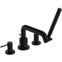 Hansgrohe Tecturis S Deck Mounted Roman Tub Filler with Built-In Diverter and Hand Shower - Less Rough In Matte Black