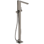 Hansgrohe Tecturis E Floor Mounted Tub Filler with Built-In Diverter - Includes Hand Shower Brushed Black Chrome
