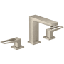 Hansgrohe Metropol 1.2 (GPM) Widespread Bathroom Faucet with Loop Handles Less Drain Assembly - Limited Lifetime Warranty Brushed Nickel