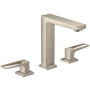 Hansgrohe Metropol 1.2 (GPM) Widespread Bathroom Faucet with Loop Handles Less Drain Assembly - Limited Lifetime Warranty Brushed Nickel