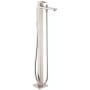 Hansgrohe Metropol Floor Mounted Tub Filler with Metal Loop Handle, Built-In Diverter, Personal Hand Shower and QuickClean Technology Brushed Nickel