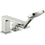 Hansgrohe Metropol Deck Mounted Roman Tub with Built-In Diverter - Includes1.8 GPM Hand Shower Brushed Nickel
