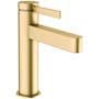 Hansgrohe Finoris 1.2 GPM Single Hole Bathroom Faucet with Pop-Up Drain Assembly Brushed Gold Optic