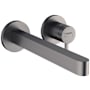 Hansgrohe Finoris 1.2 GPM Wall Mounted Mini-Widespread Bathroom Faucet Brushed Black Chrome