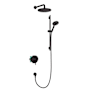 Hansgrohe Raindance Shower System with 2.5 GPM Rain Shower Head and Hand Shower with PowderRain Technology - Includes Rough In Matte Black