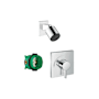 Hansgrohe Pulsify Shower Only Trim Package with 1.75 GPM Single Function Shower Head, Valve Trim, and Shower Arm - Includes Rough-In Chrome