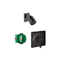 Hansgrohe Pulsify Shower Only Trim Package with 1.75 GPM Single Function Shower Head, Valve Trim, and Shower Arm - Includes Rough-In Matte Black