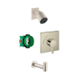 Hansgrohe Pulsify Tub and Shower Trim Package with 1.75 GPM Single Function Shower Head, Shower Arm, Valve Trim, and Tub Spout - Includes Rough-In Brushed Nickel