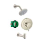 Hansgrohe Raindance Tub and Shower Trim Package with 1.75 GPM Multi Function Shower Head, Shower Arm, Valve Trim, and Tub Spout - Includes Rough-In Brushed Nickel