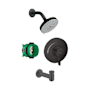 Hansgrohe Raindance Tub and Shower Trim Package with 1.75 GPM Multi Function Shower Head, Shower Arm, Valve Trim, and Tub Spout - Includes Rough-In Matte Black