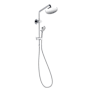 Hansgrohe Vernis External Shower Pipe with 2.5 GPM Single Function Shower Head and Hand Shower - Less Shower Trim and Rough In Chrome