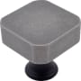 Hapny Home Mod 1-1/8" Luxury Square Solid Brass Split Finish Cabinet / Drawer Knob with Snub Corners Weathered Nickel / Matte Black