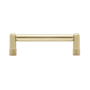 Hapny Home Knurled 4" Center to Center Modern Industrial Luxury Solid Brass Cabinet Handle / Drawer Pull Satin Brass