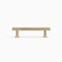 Hapny Home Mod 3-3/4" Center to Center Bold Solid Brass Modern Square Cabinet Bar Handle / Drawer Bar Pull Unlacquered Satin Brass