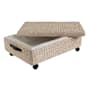 happimess Chett 26" Wide Water Hyacinth and Wood Basket White Wash / Dark Brown