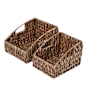 happimess Havanah 11" Wide Metal and Water Hyacinth Basket - Set of 2 Brown