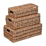 happimess Sandrine 17" Wide Metal and Seagrass and Water Hyacinth Basket - Set of 3 Natural