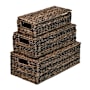 happimess Sandrine 17" Wide Metal and Seagrass and Water Hyacinth Basket - Set of 3 Brown