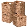 happimess Bryce 12-3/5" Wide Metal and Water Hyacinth Basket - Set of 5 Natural