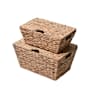 happimess Wilder 15-3/4" Wide Metal and Water Hyacinth Basket - Set of 2 Natural