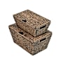 happimess Wilder 15-3/4" Wide Metal and Water Hyacinth Basket - Set of 2 Brown