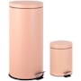 happimess Oscar 35.2 Liter Iron Free Standing Step-Open Trash Can with Matching Mini Can Flamingo Pink