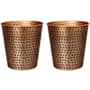 happimess Axel 7.9 Liter Stainless Steel Free Standing Hammered Textured Trash Can - Set of 2 Antique Copper
