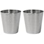 happimess Axel 7.9 Liter Stainless Steel Free Standing Hammered Textured Trash Can - Set of 2 Brushed Steel
