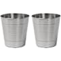 happimess Riley 7.9 Liter Stainless Steel Free Standing Banded Textured Trash Can - Set of 2 Brushed Steel