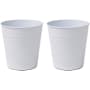 happimess Riley 7.9 Liter Stainless Steel Free Standing Banded Textured Trash Can - Set of 2 Matte White