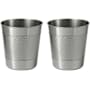 happimess Riley 7.9 Liter Stainless Steel Free Standing Banded Textured Trash Can - Set of 2 Polished Steel