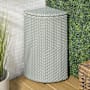 happimess Chloe 58.9 Liter Metal and Polyethylene Free Standing Trash Can Mint Blue / White