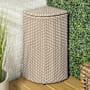 happimess Chloe 58.9 Liter Metal and Polyethylene Free Standing Trash Can Light Pink / White