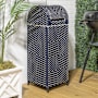 happimess Darla 118.8 Liter Metal and Polyethylene Free Standing Trash Can Navy / White