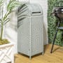 happimess Darla 118.8 Liter Metal and Polyethylene Free Standing Trash Can Mint Blue / White