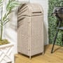 happimess Darla 118.8 Liter Metal and Polyethylene Free Standing Trash Can Light Pink / White
