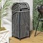 happimess Darla 118.8 Liter Metal and Polyethylene Free Standing Trash Can Dark Navy / White