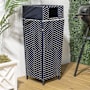 happimess Keaton 91.3 Liter Metal and Polyethylene Free Standing Trash Can Navy / White