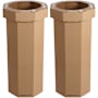 happimess Fleur 94.6 Liter Cardboard Free Standing Compact and Reusable Trash Can - Set of 2 Brown