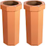 happimess Fleur 94.6 Liter Cardboard Free Standing Compact and Reusable Trash Can - Set of 2 Carrot Cake