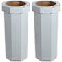 happimess Fleur 94.6 Liter Cardboard Free Standing Compact and Reusable Trash Can - Set of 2 Fog Gray