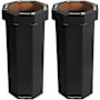 happimess Fleur 94.6 Liter Cardboard Free Standing Compact and Reusable Trash Can - Set of 2 Charcoal Black