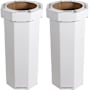 happimess Fleur 94.6 Liter Cardboard Free Standing Compact and Reusable Trash Can - Set of 2 Cotton White