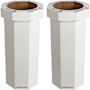 happimess Fleur 94.6 Liter Cardboard Free Standing Compact and Reusable Trash Can - Set of 2 Limestone Beige