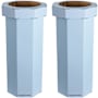 happimess Fleur 94.6 Liter Cardboard Free Standing Compact and Reusable Trash Can - Set of 2 Tide Pool Blue