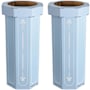 happimess Fleur 94.6 Liter Accented Cardboard Free Standing Compact and Reusable Trash Can - Set of 2 Bridal Blue