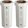 happimess Fleur 94.6 Liter Accented Cardboard Free Standing Compact and Reusable Trash Can - Set of 2 Bridal Ivory