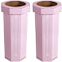happimess Fleur 94.6 Liter Accented Cardboard Free Standing Compact and Reusable Trash Can - Set of 2 Bridal Pink
